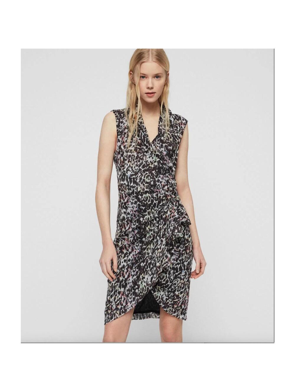 AllSaints Cancity Leofall Wrap Dress Size 6